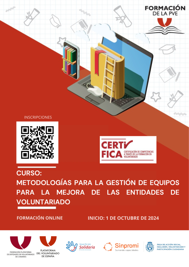 CARTEL CURSO METODOLOGÍA PARA LA GESTIÓN DE EQUIPOS PARA LA MEJORA DE LAS ENTIDADES DE VOLUNTARIADO C+